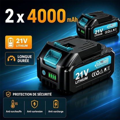 RINOXAR 2-en-1 - Batteries 2x 4000mAh 21V