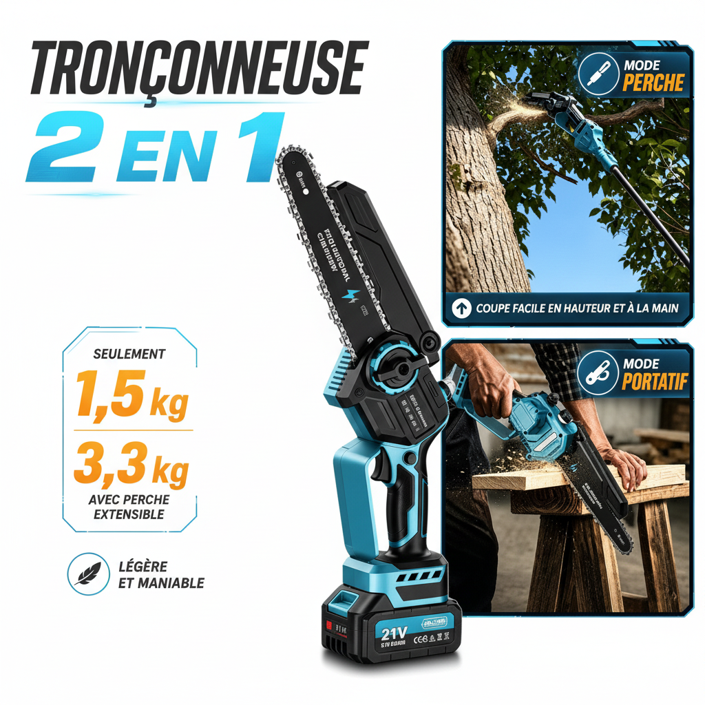 RINOXAR 2-en-1 - Modes perche et portatif