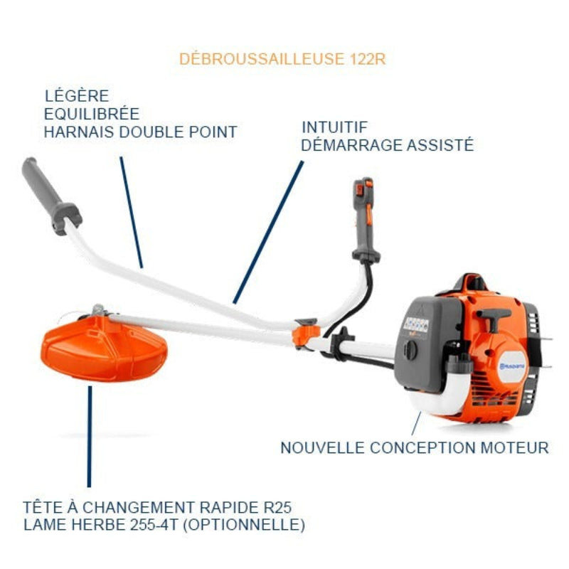 Débroussailleuse thermique HUSQVARNA 122R 21,7 cm³ Smart Start®
