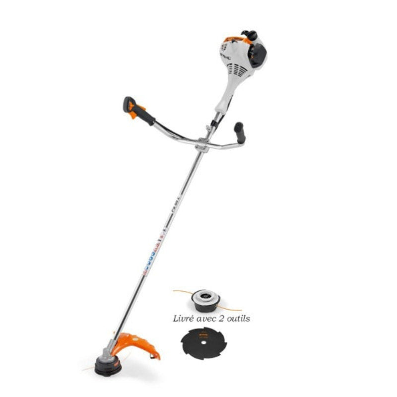 Débroussailleuse thermique STIHL FS 55 27,2 cm³ 0,75 kW avec tête TrimCut C 32-2 et couteau 8 dents
